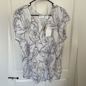 Cynthia Rowley NWT Floral Short Sleeve Top